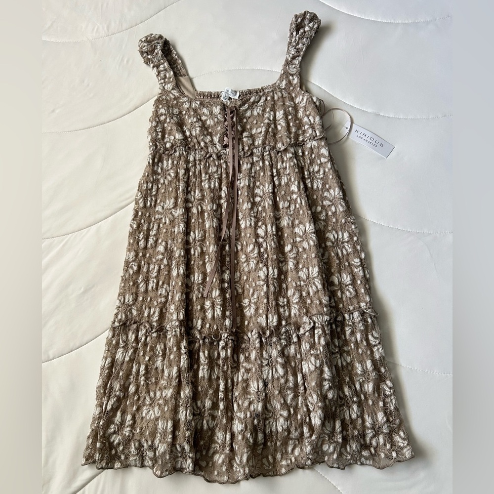Brown Floral Mini Dress